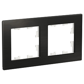 Рамка для розеток и выключателей 2 поста Atlasdesign Nature металл оникс ATN312302 Systeme Electric Рамка для розеток и выключателей 2 поста Atlasdesign Nature металл оникс ATN312302 Systeme Electric