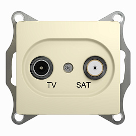 Розетка TV+SAT телевизионная+спутниковая GLOSSA скрытой установки 1dB механизм бежевый GSL000297 Systeme Electric Розетка TV+SAT телевизионная+спутниковая GLOSSA скрытой установки 1dB механизм бежевый GSL000297 Systeme Electric