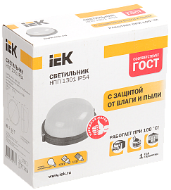 Светильник потолочный промышленный 1301 НПП малый круг белый 1*60Вт Е27 IP54 IEK Светильник потолочный промышленный 1301 НПП малый круг белый 1*60Вт Е27 IP54 IEK