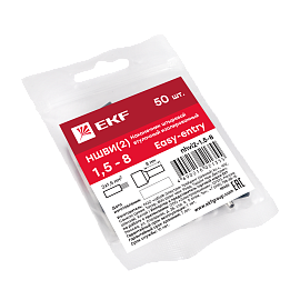 Наконечник НШВИ(2)  1.5-8 штыревой втулочный изолированный двойной (уп 50шт) EKF PROxima Наконечник НШВИ(2)  1.5-8 штыревой втулочный изолированный двойной (уп 50шт) EKF PROxima