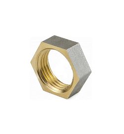 Контргайка латунь никель Ду15 9020 Aquasfera НСК Контргайка латунь никель Ду15 9020 Aquasfera НСК