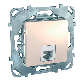 Розетка RJ11 телефонная Unica скрытой установки 4 контакта механизм бежевый MGU5.492.25ZD Schneider Electric Розетка RJ11 телефонная Unica скрытой установки 4 контакта механизм бежевый MGU5.492.25ZD Schneider Electric