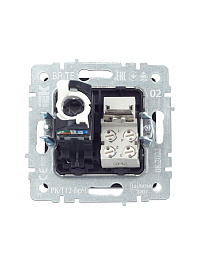 Розетка  двойная RJ11+RJ45 кат.5E РК/Т12-БрЧ черный BRITE  BR-KT20-O-1-K02 IEK Розетка  двойная RJ11+RJ45 кат.5E РК/Т12-БрЧ черный BRITE  BR-KT20-O-1-K02 IEK
