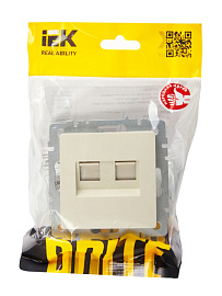 Розетка  двойная RJ11+RJ45 кат.5E РК/Т12-БрКр бежевый  BRITE  BR-KT20-O-1-K10 IEK Розетка  двойная RJ11+RJ45 кат.5E РК/Т12-БрКр бежевый  BRITE  BR-KT20-O-1-K10 IEK