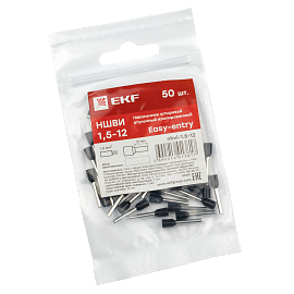 Наконечник НШВИ  1.5-12 штыревой втулочный изолированный (уп 50шт) EKF nhvi-1.5-12 /10 уп/ Наконечник НШВИ  1.5-12 штыревой втулочный изолированный (уп 50шт) EKF nhvi-1.5-12 /10 уп/