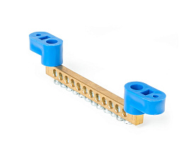 Шина "N" (ноль) 12 отвер. на 2 угл.  изол. (синий) ШНИ-6*9-12-У2 081-01-05	HLT Шина "N" (ноль) 12 отвер. на 2 угл.  изол. (синий) ШНИ-6*9-12-У2 081-01-05	HLT