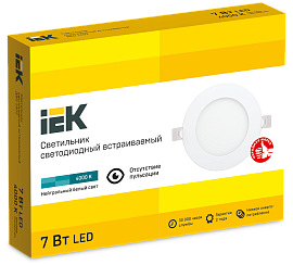 Светильник светодиодный ДВО встраиваемый LED 7Вт 1602 4000К IP20 белый круг LDVO0-1602-1-7-K01(К02) IEK Светильник светодиодный ДВО встраиваемый LED 7Вт 1602 4000К IP20 белый круг LDVO0-1602-1-7-K01(К02) IEK