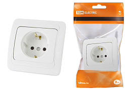 Розетка Валдай 2П+З 16А белый SQ1804-0008 TDM Розетка Валдай 2П+З 16А белый SQ1804-0008 TDM