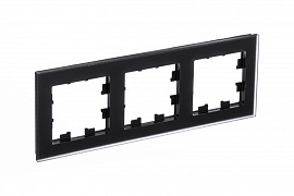 Рамка для розеток и выключателей 3 поста Atlasdesign Nature матовое стекло/черный ATN331003 Systeme Electric Рамка для розеток и выключателей 3 поста Atlasdesign Nature матовое стекло/черный ATN331003 Systeme Electric