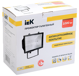 Прожектор галогенный (галогеновый) уличный 1000Вт ИО1000 черный R7s IP54 LPI01-1-1000-K02 IEK Прожектор галогенный (галогеновый) уличный 1000Вт ИО1000 черный R7s IP54 LPI01-1-1000-K02 IEK