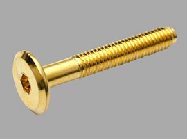 Винт мебельный внутр. шестигр. плоск. гол. М6х 80 латунированный Винт мебельный внутр. шестигр. плоск. гол. М6х 80 латунированный