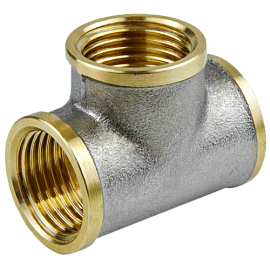 Тройник латунь никель Ду25 9007 Aquasfera НСК Тройник латунь никель Ду25 9007 Aquasfera НСК