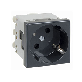 Simon Connect Розетка графит одноместная с ЗК Schuko, 16А 250В, 45х45мм, винтовые клеммыK01-14 Simon Connect Розетка графит одноместная с ЗК Schuko, 16А 250В, 45х45мм, винтовые клеммыK01-14