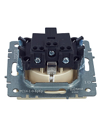 Розетка 1-местная с заземлением с защитными шторками 16А РС14-1-0-БрКр бежевый BR-R14-16-K10 BRITE  IEK Розетка 1-местная с заземлением с защитными шторками 16А РС14-1-0-БрКр бежевый BR-R14-16-K10 BRITE  IEK