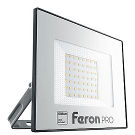 Прожектор светодиодный  50Вт LL-1000 6400K 5000Лм LED OSRAM IP65 AC220-240V/50Hz черный 41540 Feron Pro Прожектор светодиодный  50Вт LL-1000 6400K 5000Лм LED OSRAM IP65 AC220-240V/50Hz черный 41540 Feron Pro