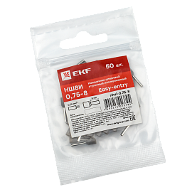 Наконечник НШВИ  0.75-8 штыревой втулочный изолированный (уп 50шт) EKF nhvi-0.75-8 /10 уп/ Наконечник НШВИ  0.75-8 штыревой втулочный изолированный (уп 50шт) EKF nhvi-0.75-8 /10 уп/
