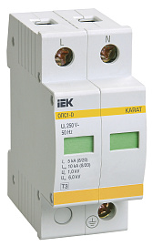 Ограничитель импульсных перенапряжений ОПС1-D 2Р In=5kA Un=230B Im=10kA (MOP20-2-D/MOP10-2-D) IEK Ограничитель импульсных перенапряжений ОПС1-D 2Р In=5kA Un=230B Im=10kA (MOP20-2-D/MOP10-2-D) IEK