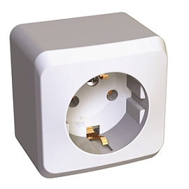 Розетка одинарная ЭТЮД открытой установки с заземлением со шторками кремовый PA16-004K Schneider Electric Розетка одинарная ЭТЮД открытой установки с заземлением со шторками кремовый PA16-004K Schneider Electric