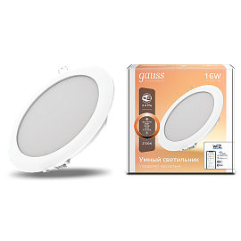 Светильник светодиодный встраиваемый ДВО 16Вт 2700K 1500Лм даунлайт Downlight DIM диммируемый Smart Home Gauss 2020122 Светильник светодиодный встраиваемый ДВО 16Вт 2700K 1500Лм даунлайт Downlight DIM диммируемый Smart Home Gauss 2020122