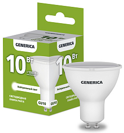 Лампа светодиодная PAR16 софит 10Вт 230В 4000К GU10 GENERICA Лампа светодиодная PAR16 софит 10Вт 230В 4000К GU10 GENERICA