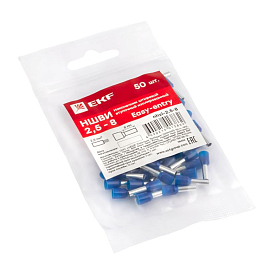 Наконечник НШВИ  2.5-8 штыревой втулочный изолированный (уп 50шт) EKF nhvi-2.5-8 /10 уп/ Наконечник НШВИ  2.5-8 штыревой втулочный изолированный (уп 50шт) EKF nhvi-2.5-8 /10 уп/