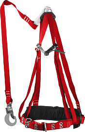 Пояс лямочный, 3 точки крепления, ленточный строп с амортизатором ЗУБР Урал 11583 Пояс лямочный, 3 точки крепления, ленточный строп с амортизатором ЗУБР Урал 11583