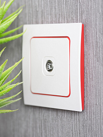 Рамка для розеток и выключателей 1 пост Стокгольм белый с линией цвета красный EXM-G-304-20 EKF PROxima Рамка для розеток и выключателей 1 пост Стокгольм белый с линией цвета красный EXM-G-304-20 EKF PROxima