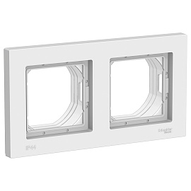 Рамка для розеток и выключателей 2 поста Atlasdesign Aqua IP44 горизонтальная белый ATN440102 Systeme Electric Рамка для розеток и выключателей 2 поста Atlasdesign Aqua IP44 горизонтальная белый ATN440102 Systeme Electric