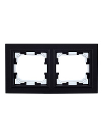 Рамка 2-местная IP44 РУ-2-БрЧ-44 черный BR-M22-44-K02 BRITE  IEK Рамка 2-местная IP44 РУ-2-БрЧ-44 черный BR-M22-44-K02 BRITE  IEK