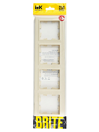 Рамка 4-местная РУ-4-БрКр бежевый BR-M42-K10 BRITE  IEK Рамка 4-местная РУ-4-БрКр бежевый BR-M42-K10 BRITE  IEK