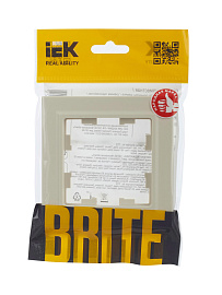 Рамка 1-местная РУ-1-БрКр бежевый BR-M12-K10 BRITE  IEK Рамка 1-местная РУ-1-БрКр бежевый BR-M12-K10 BRITE  IEK