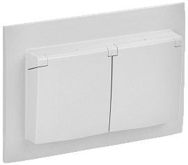 Розетка 2-местная и крышкой 16А в сборе IP44 SK-R12W арктический белый SKANDY SK-R26-16-44-K01-F IEK Розетка 2-местная и крышкой 16А в сборе IP44 SK-R12W арктический белый SKANDY SK-R26-16-44-K01-F IEK