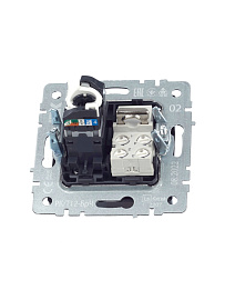 Розетка  двойная RJ11+RJ45 кат.5E РК/Т12-БрЧ черный BRITE  BR-KT20-O-1-K02 IEK Розетка  двойная RJ11+RJ45 кат.5E РК/Т12-БрЧ черный BRITE  BR-KT20-O-1-K02 IEK