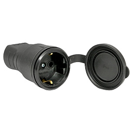 Розетка кабельная переносная с защитной крышкой каучуковая 230В, 2P+PE, 16A, IP44 EKF МАРС RPS-012-16-230-44 Розетка кабельная переносная с защитной крышкой каучуковая 230В, 2P+PE, 16A, IP44 EKF МАРС RPS-012-16-230-44