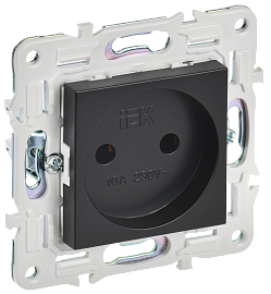 Розетка без заземления без защитных шторок 10А SK-R02Bl черный SKANDY SK-R10-10-K02 IEK Розетка без заземления без защитных шторок 10А SK-R02Bl черный SKANDY SK-R10-10-K02 IEK