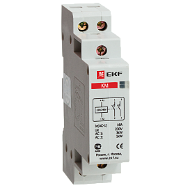Контактор 25А 2NО (1 мод.) Кат=230в модульный КМ (km-1-25-20)EKF Контактор 25А 2NО (1 мод.) Кат=230в модульный КМ (km-1-25-20)EKF