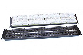 Hyperline PP3-19-48-8P8C-C5E-110D Патч-панель 19", 2U, 48 портов RJ-45, категория 5e, Dual IDC, ROHS, цвет черный Hyperline PP3-19-48-8P8C-C5E-110D Патч-панель 19", 2U, 48 портов RJ-45, категория 5e, Dual IDC, ROHS, цвет черный