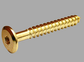 Шуруп мебельный внутр.шестигр.,плоск.гол. 6,3х 50 латунированный Шуруп мебельный внутр.шестигр.,плоск.гол. 6,3х 50 латунированный