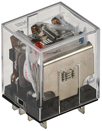 Реле промежуточное РЭК77/3(LY3) с индикацией 10А 24В DC RRP10-3-10-024D-LED IEK Реле промежуточное РЭК77/3(LY3) с индикацией 10А 24В DC RRP10-3-10-024D-LED IEK