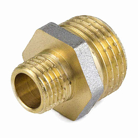 Ниппель латунь никель переход Ду20х15 9023 Aquasfera НСК Ниппель латунь никель переход Ду20х15 9023 Aquasfera НСК