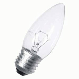 Лампа накаливания декоративная свеча 60Вт Е27 прозрачная ( 235-245-60, ГУП "Лисма") Лампа накаливания декоративная свеча 60Вт Е27 прозрачная ( 235-245-60, ГУП "Лисма")