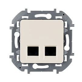 Розетка RJ45 двойная компьютерная INSPIRIA категория 5e UTP слоновая кость 673836 Legrand Розетка RJ45 двойная компьютерная INSPIRIA категория 5e UTP слоновая кость 673836 Legrand