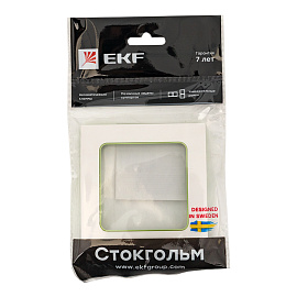 Рамка для розеток и выключателей 1 пост Стокгольм белый с линией цвета зеленый EXM-G-302-20 EKF PROxima Рамка для розеток и выключателей 1 пост Стокгольм белый с линией цвета зеленый EXM-G-302-20 EKF PROxima