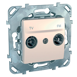 Розетка ТV+FM телевизионная+радио Unica скрытой установки оконечная механизм с накладкой бежевый MGU5.452.25ZD Schneider Electric Розетка ТV+FM телевизионная+радио Unica скрытой установки оконечная механизм с накладкой бежевый MGU5.452.25ZD Schneider Electric