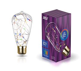 Лампа светодиодная 2 Вт E27 ST64 200Лм прозрачная 230В эдиссон Starry VINTAGE RGB филаментная 32447 8 REV Лампа светодиодная 2 Вт E27 ST64 200Лм прозрачная 230В эдиссон Starry VINTAGE RGB филаментная 32447 8 REV