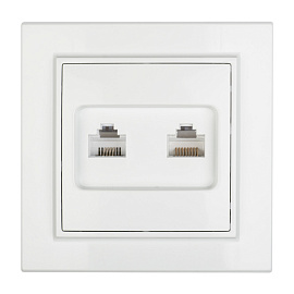 Розетка RJ45+RJ11 компьютерная+телефонная Минск скрытой установки в сборе белый ERK00-135-10 EKF Розетка RJ45+RJ11 компьютерная+телефонная Минск скрытой установки в сборе белый ERK00-135-10 EKF