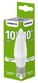 Лампа светодиодная C35 свеча 10Вт 230В 4000К E27 GENERICA Лампа светодиодная C35 свеча 10Вт 230В 4000К E27 GENERICA