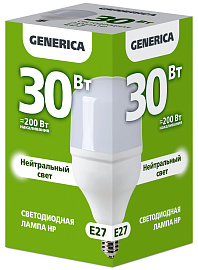 Лампа светодиодная HP 30Вт 230В 4000К E27 GENERICA Лампа светодиодная HP 30Вт 230В 4000К E27 GENERICA