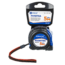 Рулетка Вектор 5м x 19мм обрезиненный корпус (мех.стопор, белое матов. покрытие, толщ. 0,11 мм) КОБАЛЬТ 247-231 Рулетка Вектор 5м x 19мм обрезиненный корпус (мех.стопор, белое матов. покрытие, толщ. 0,11 мм) КОБАЛЬТ 247-231