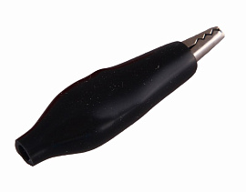 Зажим "Крокодил" 5А 40мм в изоляторе FD-1701 Rexant (черный) Зажим "Крокодил" 5А 40мм в изоляторе FD-1701 Rexant (черный)